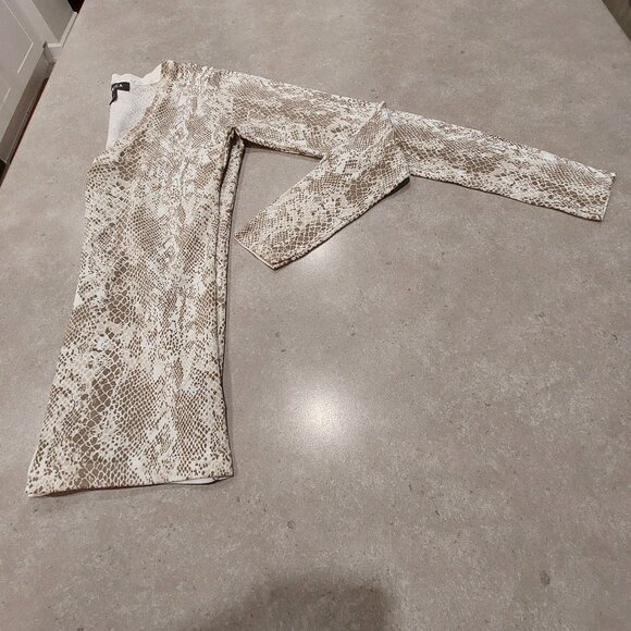 JESSICA Petite Women's Cream/Taupe Snakeskin Print Button Down L/S Cardigan XS - Picture 5 of 13
